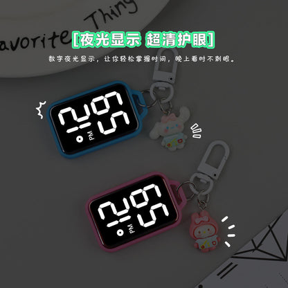 Cute LED Clock Keychain (Water-Resistant)