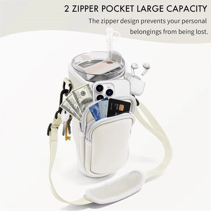 Water Bottle Carrier Bag with Phone Pocket
