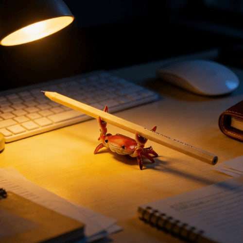 🦀 Crab Weightlifting Pen Holder – Fun & Strong Desk Organizer