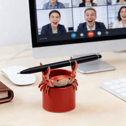 🦀 Crab Weightlifting Pen Holder – Fun & Strong Desk Organizer